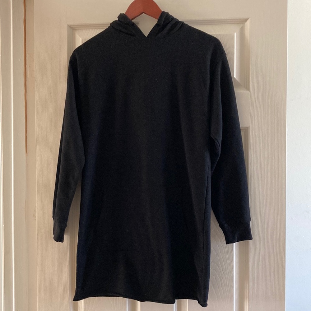 Bershka Hoodie Dress in black
